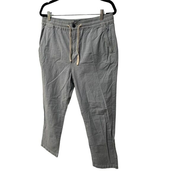 J Crew Gray Pull On Drawstring Elastic Waist Relaxed Light Wash Pants Large - Picture 3 of 14